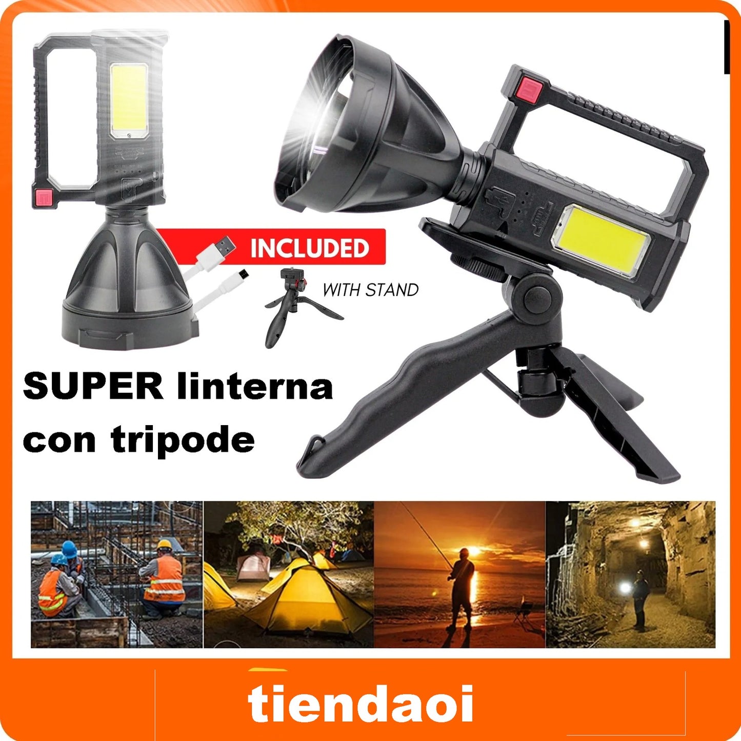 LINTERNA TRIPODE 200M